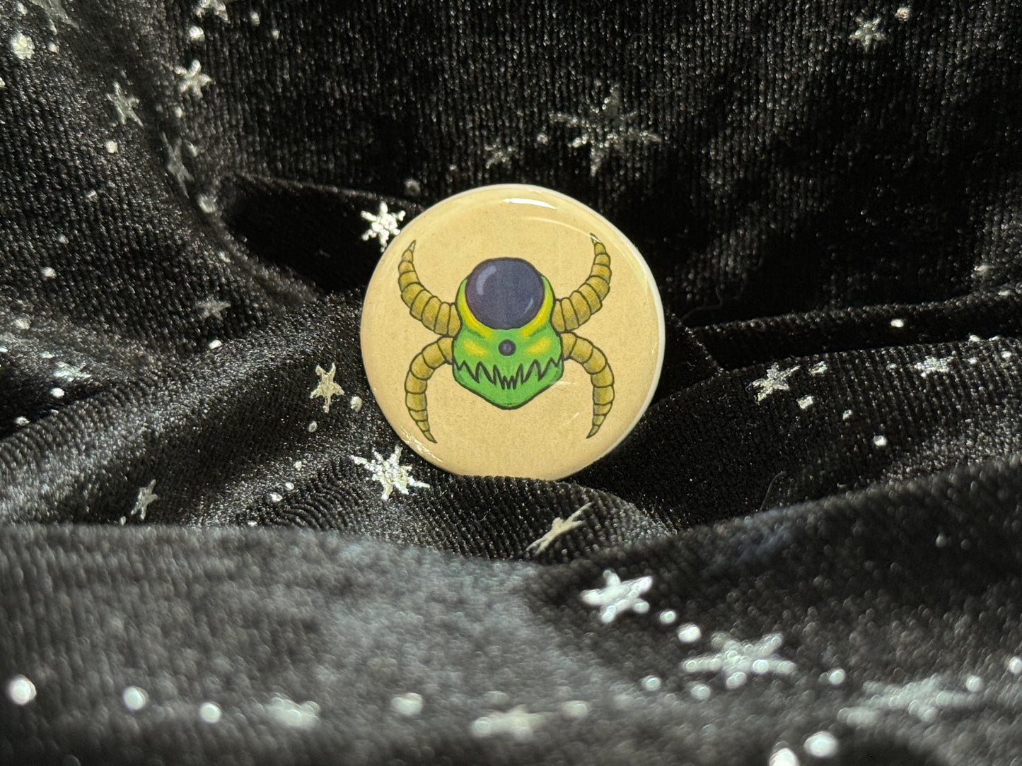 Retro Wyrm Button Pin
