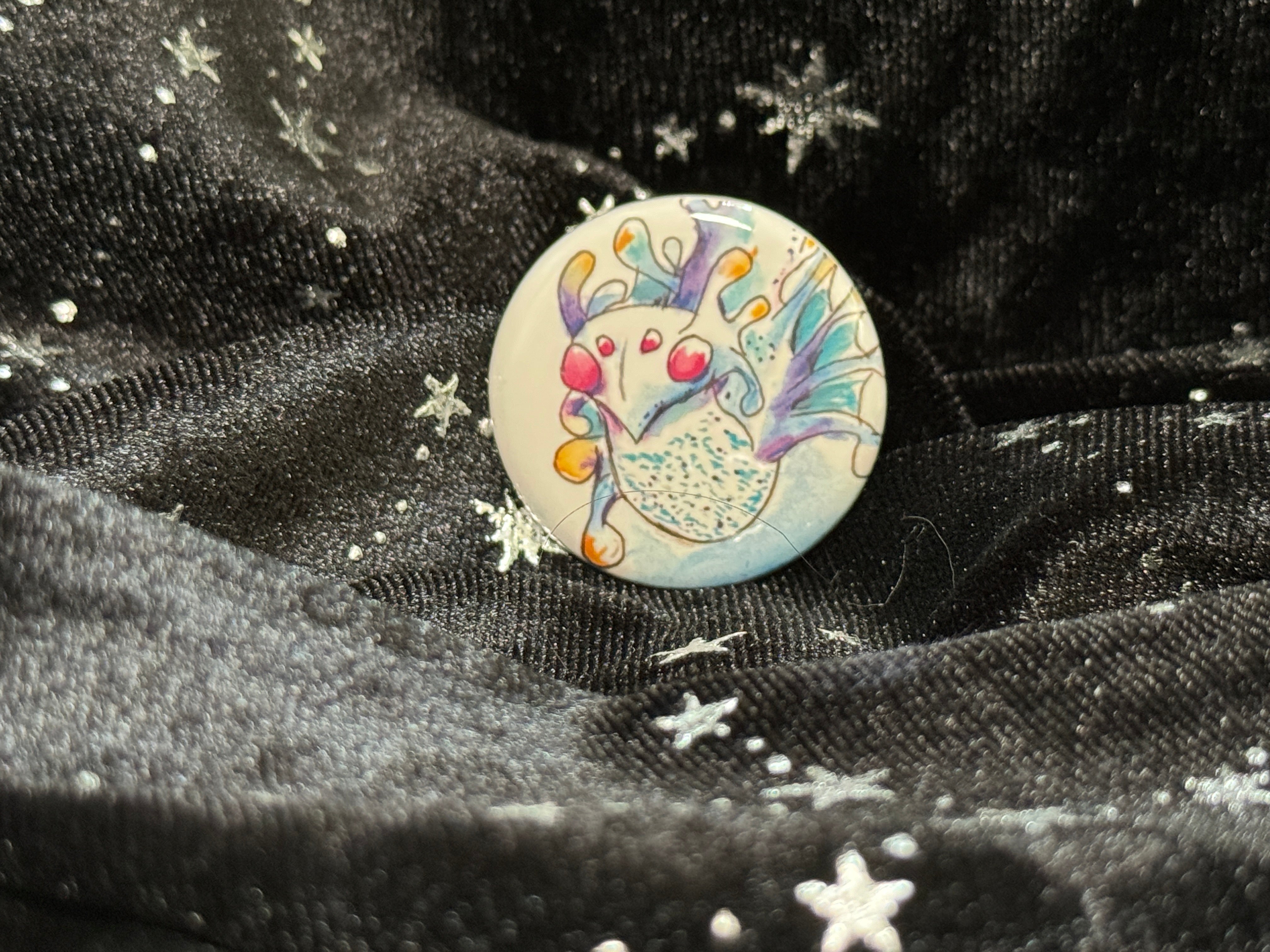 Fairy Fish Button Pin – The Menagerie of Extraordinary Extraterrestrials