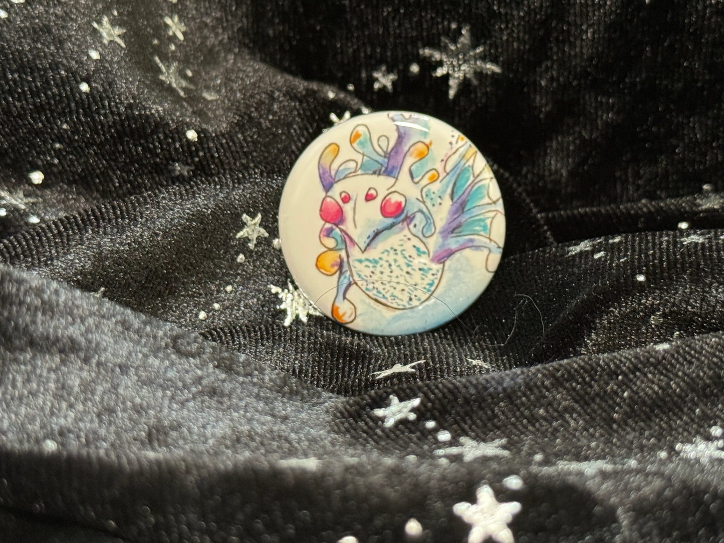 Fairy Fish Button Pin