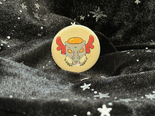 Retro Xenosimian Button Pin