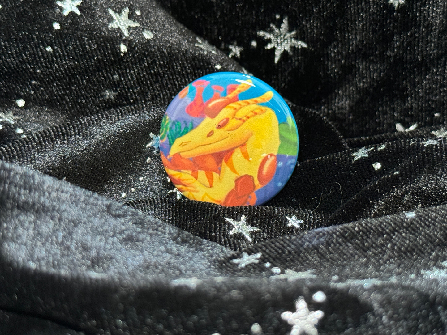 Sun Dragon Button Pin