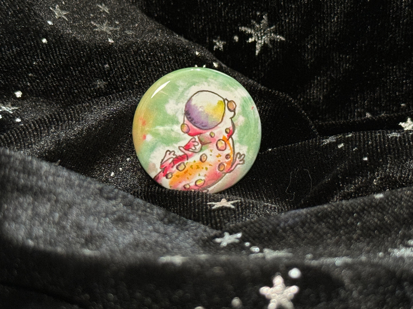 The Poison Jellymander Button Pin