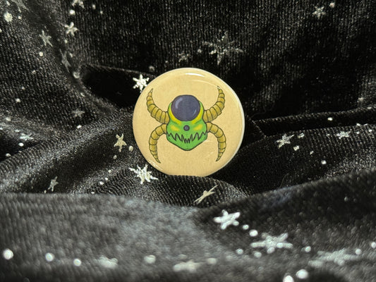 Retro Wyrm Button Pin