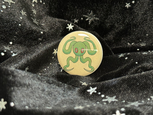 Retro Parasite Button Pin