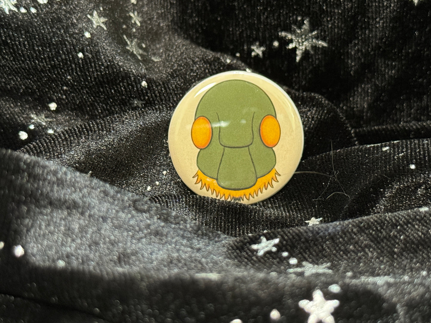 Retro Herbivore Button Pin
